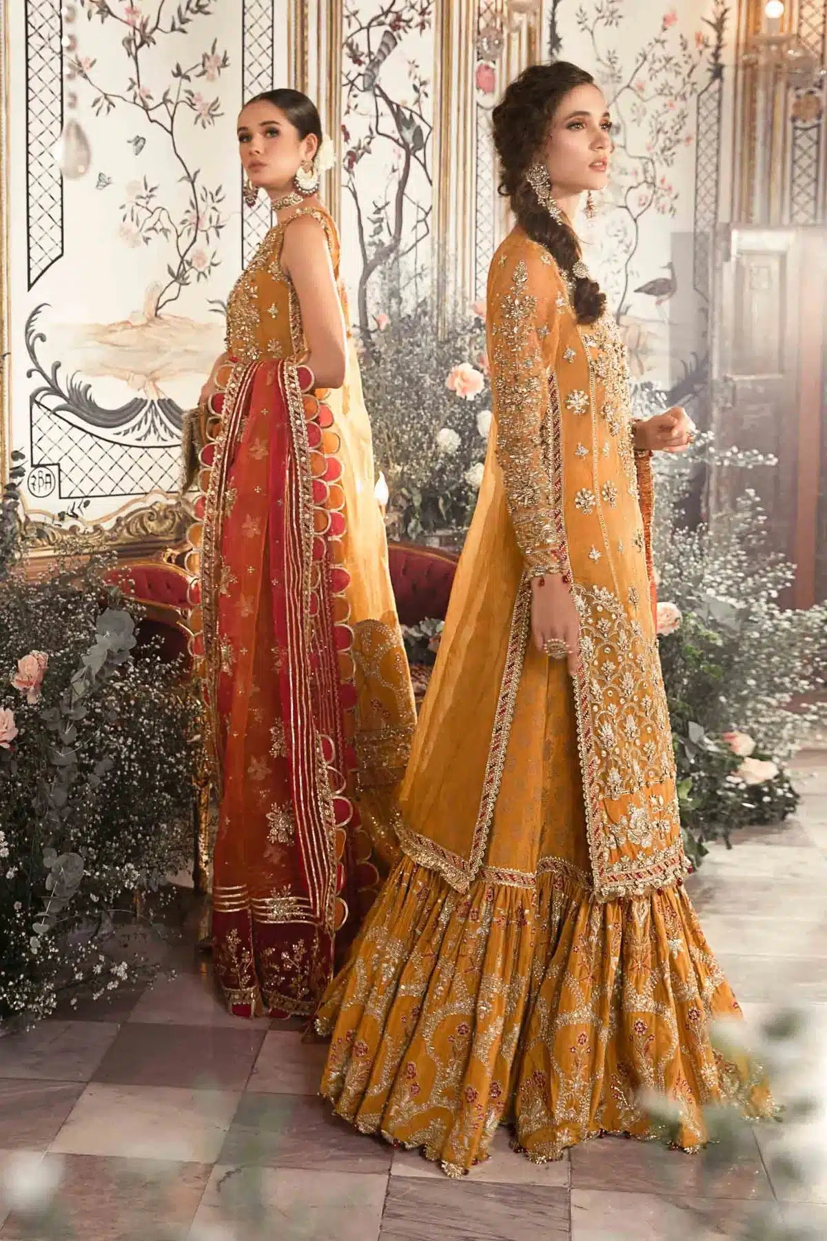 Maria B | Mbroidered Wedding Edition 23 | Mustard BD-2707 - House Of Anaya