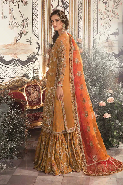 Maria B | Mbroidered Wedding Edition 23 | Mustard BD-2707 - House Of Anaya