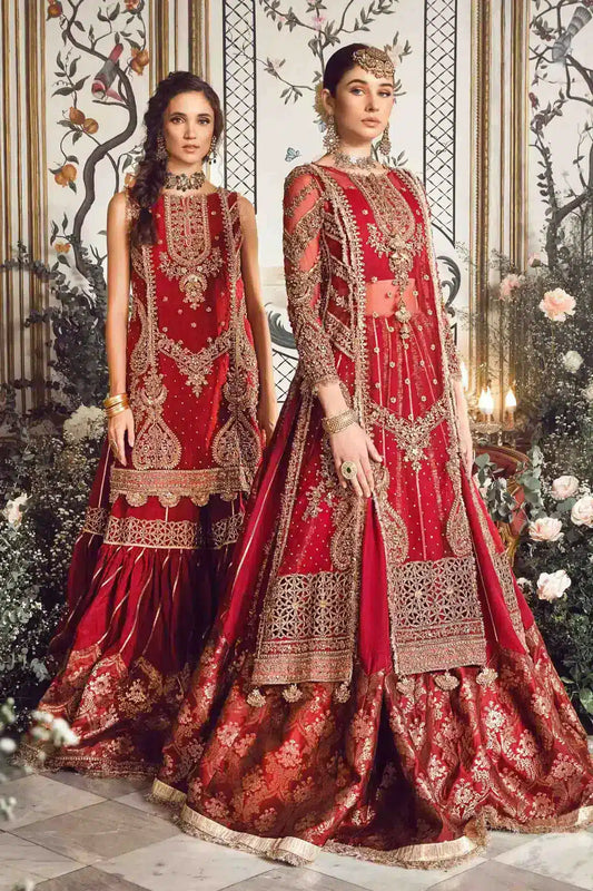 Maria B | Mbroidered Wedding Edition 23 | Maroon BD-2708 - House Of Anaya