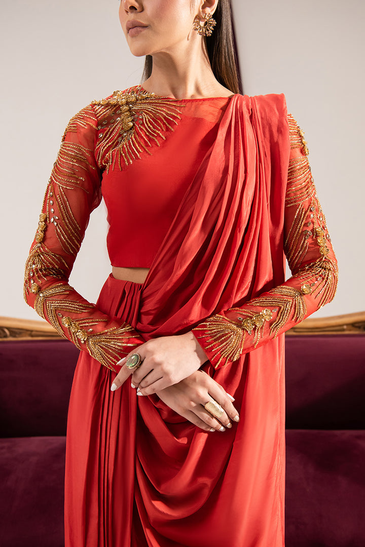 Maria Osama Khan | Tiffany Formals | Carnelian - House Of Anaya