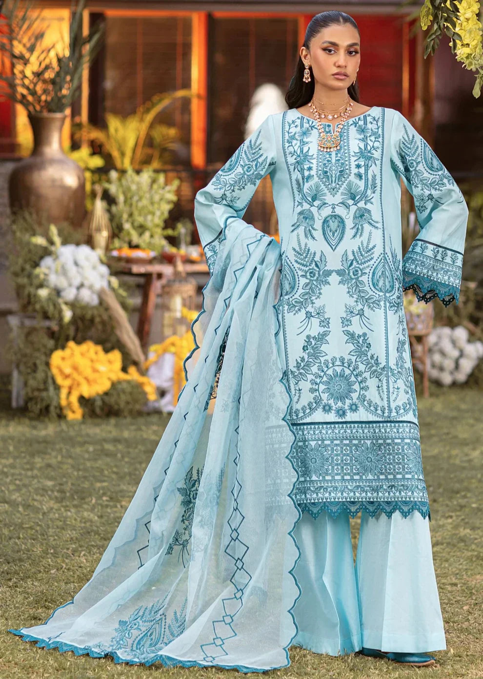 Mohagni | Muntazir Luxury Lawn 24 | CM-10 - House Of Anaya