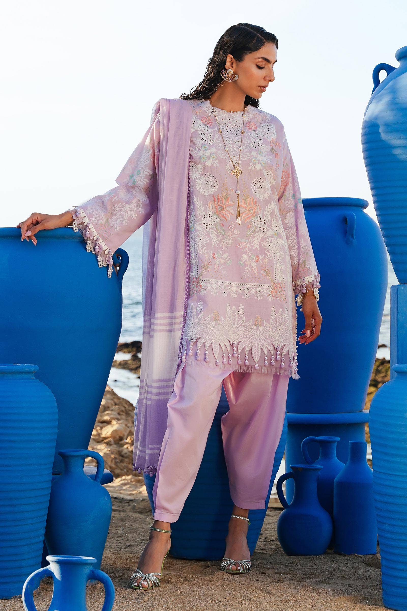Sana Safinaz | Muzlin Spring 24 | M241-009B-DF - House Of Anaya