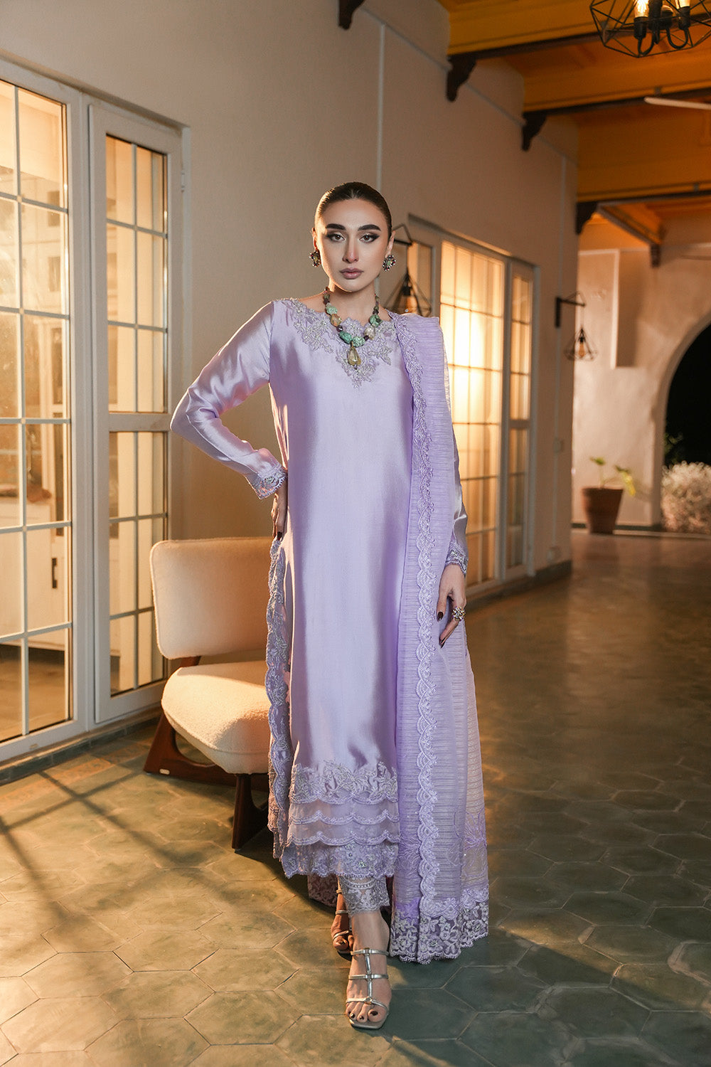 Nilofer Shahid | Verve Summer 24 | Dynamic Diva (3pc)- Verve SS 24 - House Of Anaya