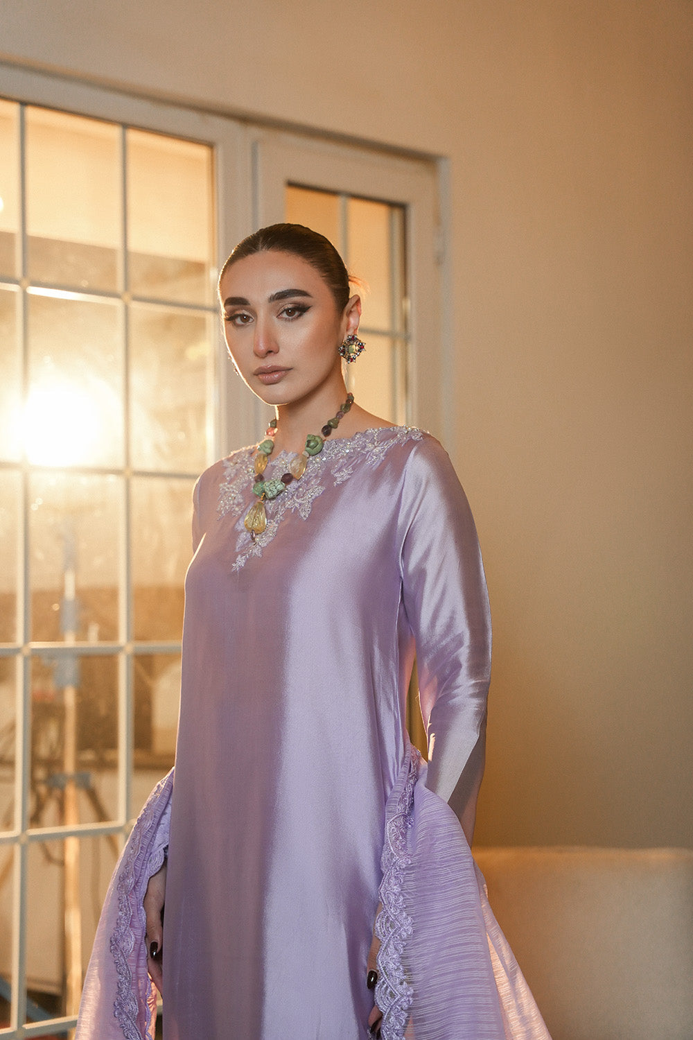 Nilofer Shahid | Verve Summer 24 | Dynamic Diva (3pc)- Verve SS 24 - House Of Anaya