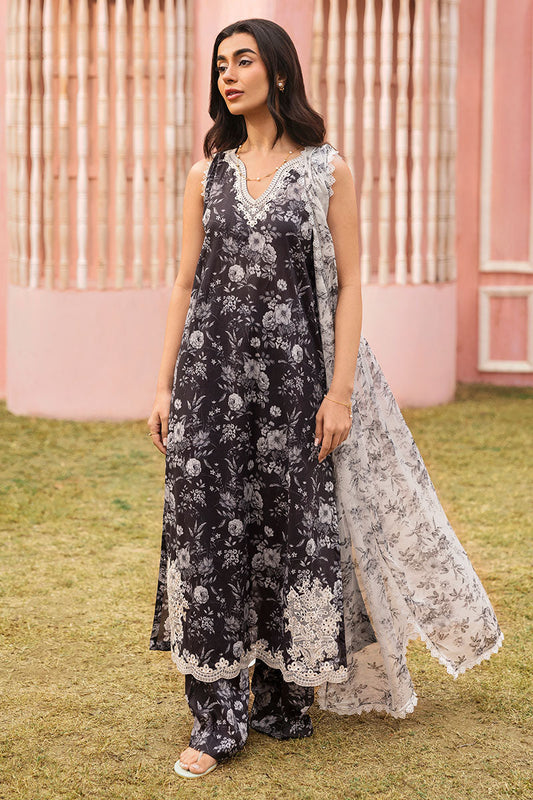 Cross Stitch | Premium Lawn 25 | SOMBER ESCAPE - House Of Anaya