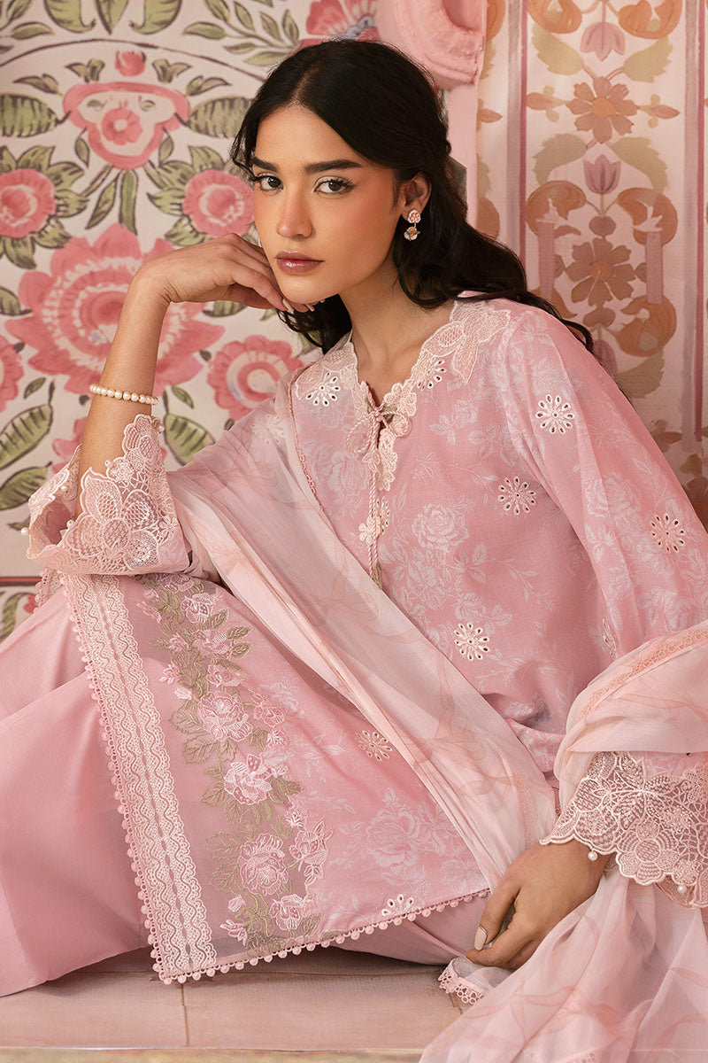 Cross Stitch | Premium Lawn 25 | FLORAL TIE - House Of Anaya