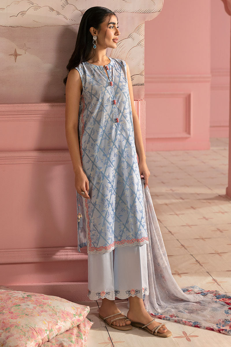 Cross Stitch | Premium Lawn 25 | AQUA ICE - House Of Anaya