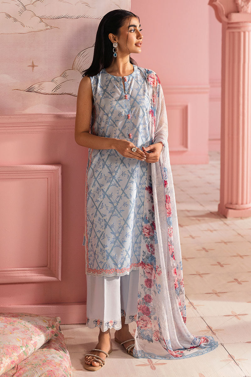 Cross Stitch | Premium Lawn 25 | AQUA ICE - House Of Anaya