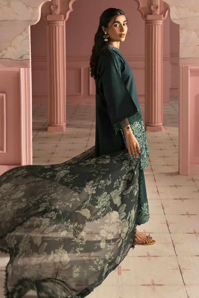 Cross Stitch | Premium Lawn 25 | VIRIDIAN GREEN - House Of Anaya