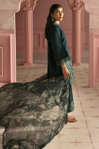 Cross Stitch | Premium Lawn 25 | VIRIDIAN GREEN - House Of Anaya