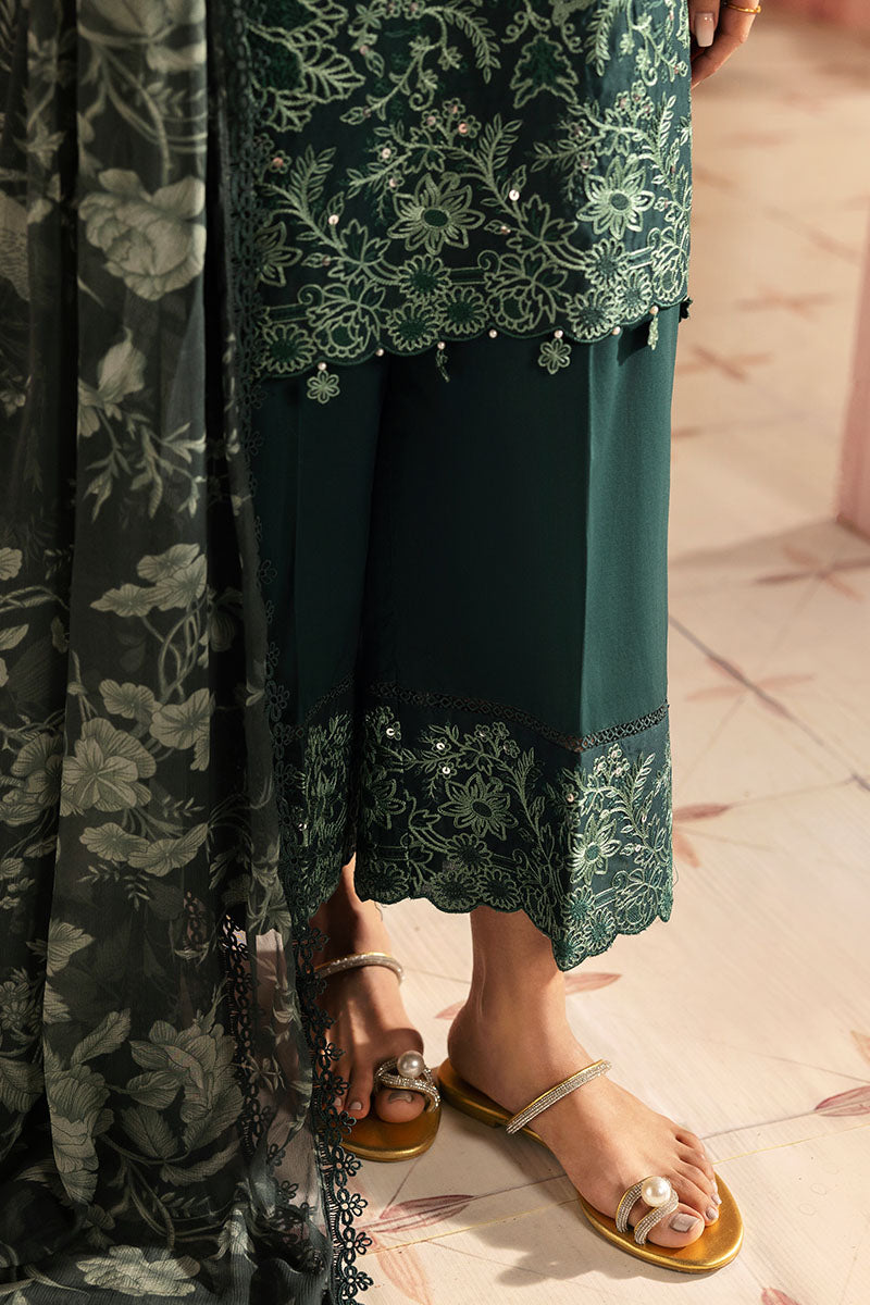 Cross Stitch | Premium Lawn 25 | VIRIDIAN GREEN - House Of Anaya