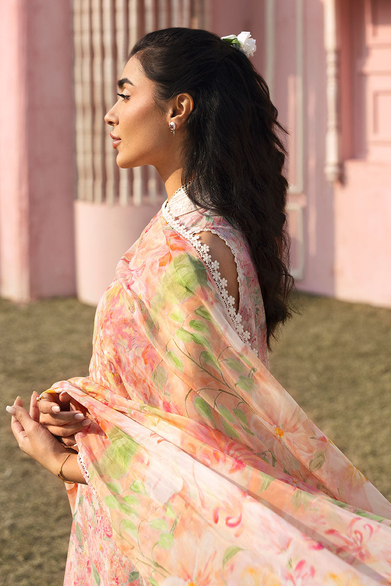 Cross Stitch | Premium Lawn 25 | ALMOND PINK - House Of Anaya