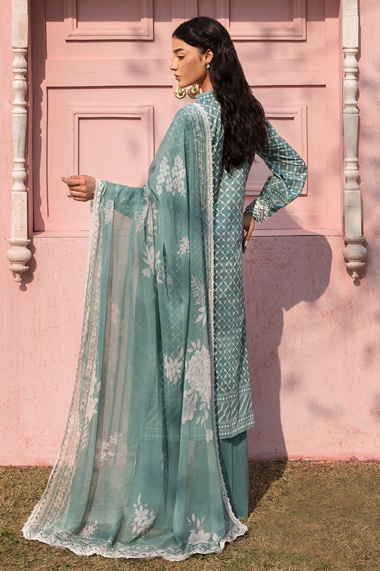 Cross Stitch | Premium Lawn 25 | TEAL GRACE - House Of Anaya
