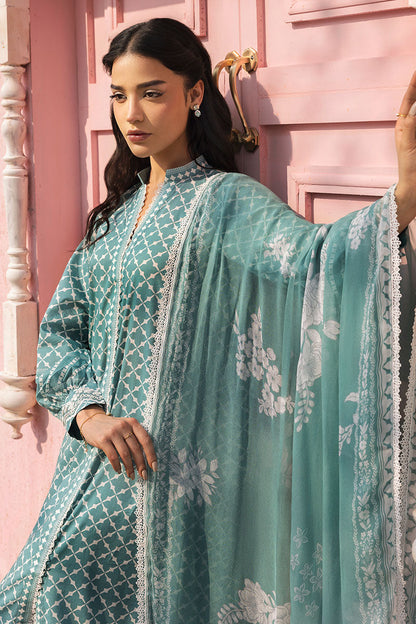 Cross Stitch | Premium Lawn 25 | TEAL GRACE - House Of Anaya