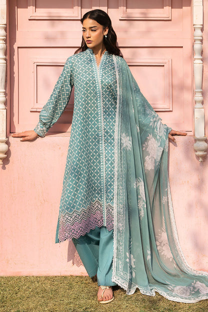Cross Stitch | Premium Lawn 25 | TEAL GRACE - House Of Anaya