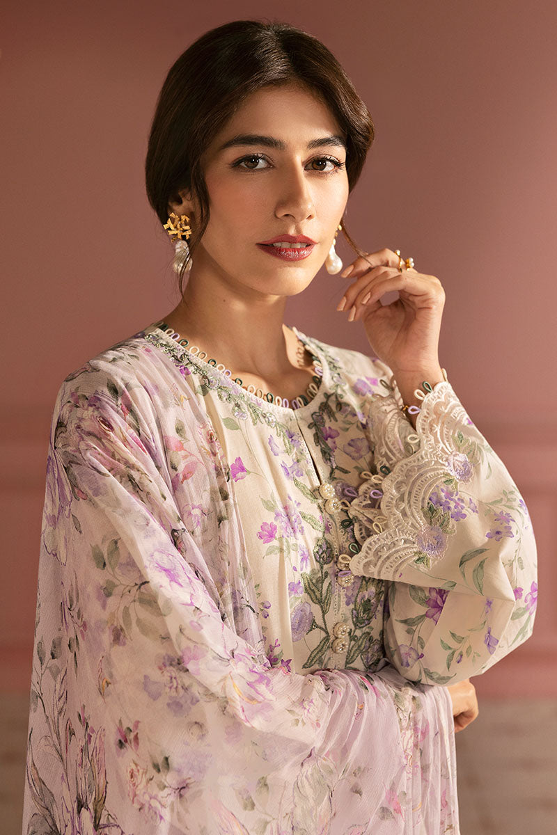 Cross Stitch | Premium Lawn 25 | LILAC BLOOM - House Of Anaya