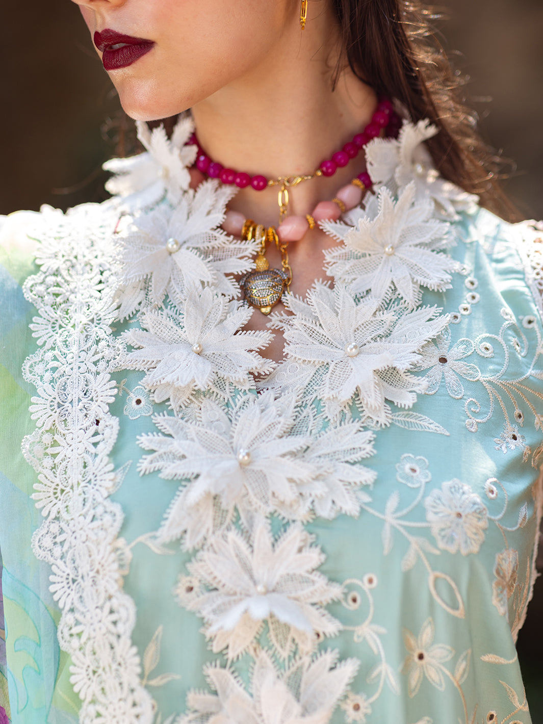 Roheenaz | Dahlia Embroidered Lawn 24 | Zinnia - House Of Anaya