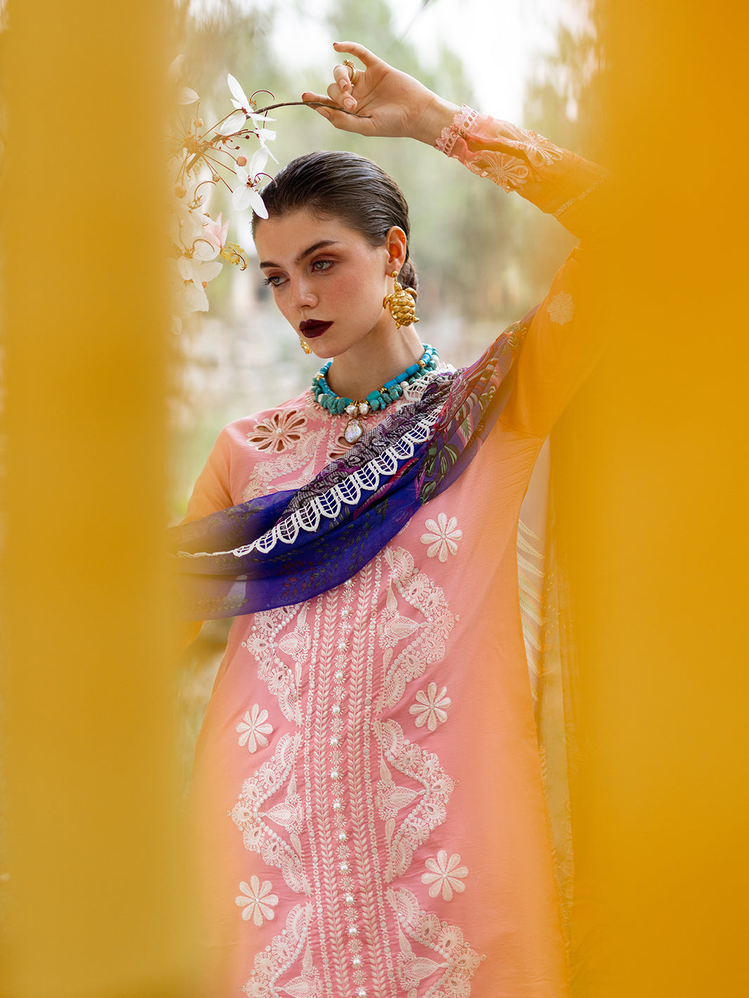 Roheenaz | Dahlia Embroidered Lawn 24 | Orchid - House Of Anaya