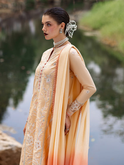 Roheenaz | Dahlia Embroidered Lawn 24 | Magnolia - House Of Anaya
