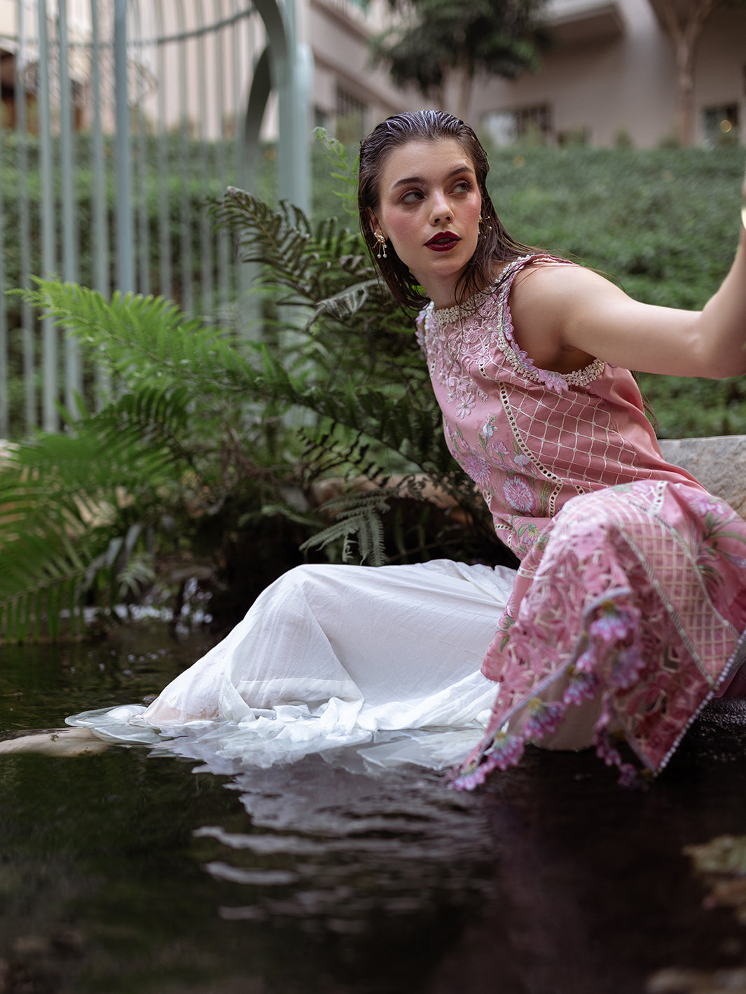 Roheenaz | Dahlia Embroidered Lawn 24 | Peony - House Of Anaya