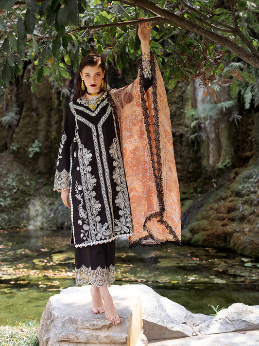 Roheenaz | Dahlia Embroidered Lawn 24 | Celandine - House Of Anaya