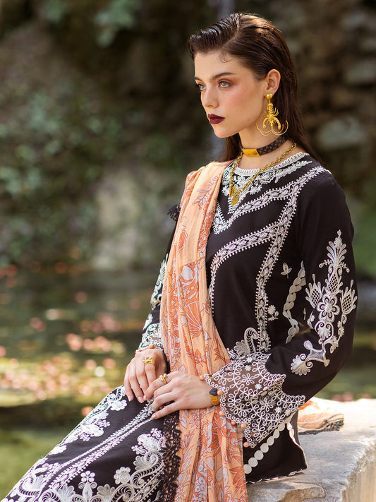 Roheenaz | Dahlia Embroidered Lawn 24 | Celandine - House Of Anaya