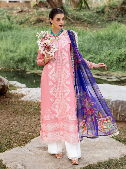 Roheenaz | Dahlia Embroidered Lawn 24 | Orchid - House Of Anaya