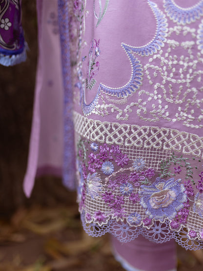 Roheenaz | Dahlia Embroidered Lawn 24 | Hyacinth - House Of Anaya