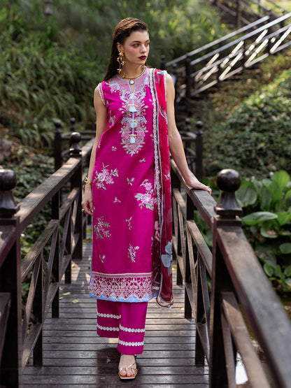Roheenaz | Dahlia Embroidered Lawn 24 | Camellia - House Of Anaya