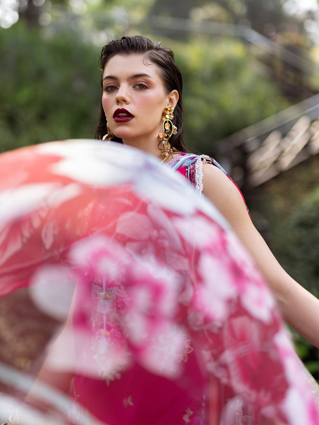 Roheenaz | Dahlia Embroidered Lawn 24 | Camellia - House Of Anaya