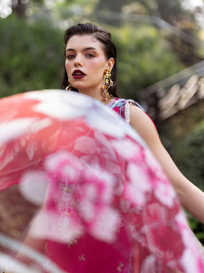 Roheenaz | Dahlia Embroidered Lawn 24 | Camellia - House Of Anaya