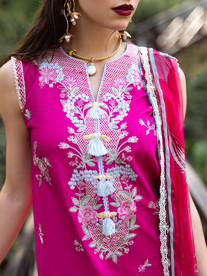Roheenaz | Dahlia Embroidered Lawn 24 | Camellia - House Of Anaya