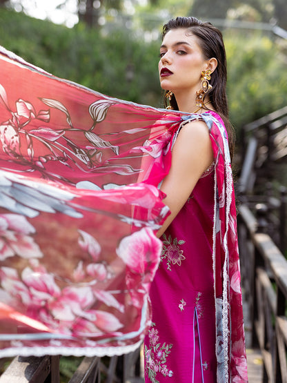Roheenaz | Dahlia Embroidered Lawn 24 | Camellia - House Of Anaya