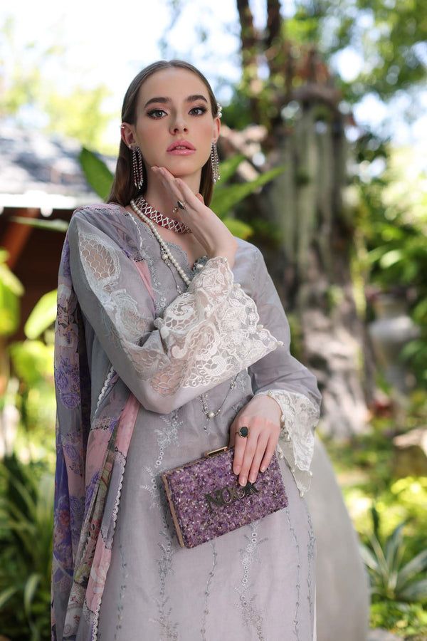Noor by Saadia Asad | Luxury Chikankari Lawn24 | D1-B Black Ombre - House Of Anaya
