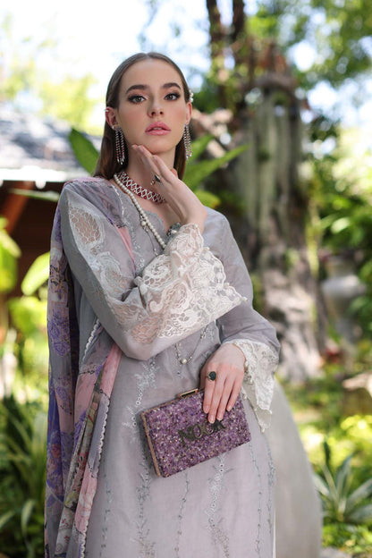 Noor by Saadia Asad | Luxury Chikankari Lawn24 | D1-B Black Ombre - House Of Anaya