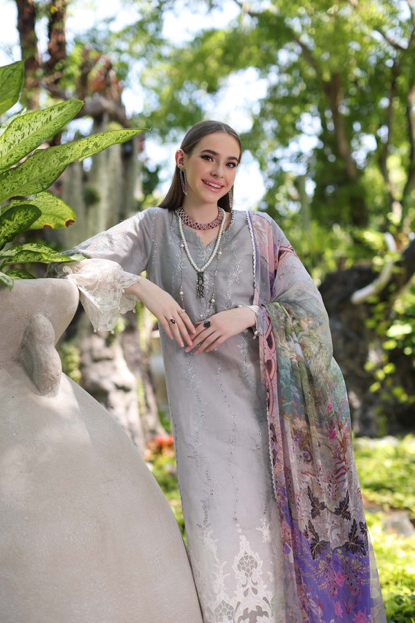 Noor by Saadia Asad | Luxury Chikankari Lawn24 | D1-B Black Ombre - House Of Anaya