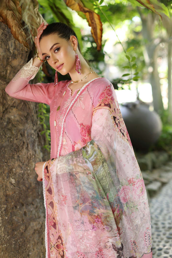 Noor by Saadia Asad | Luxury Chikankari Lawn24 | D1-A Pink Ombre - House Of Anaya