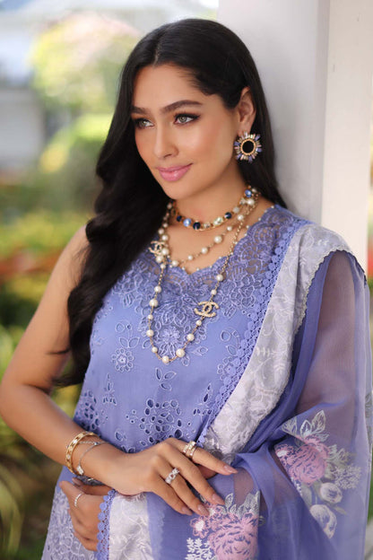 Noor by Saadia Asad | Luxury Chikankari Lawn24 | D9-B Purple - House Of Anaya