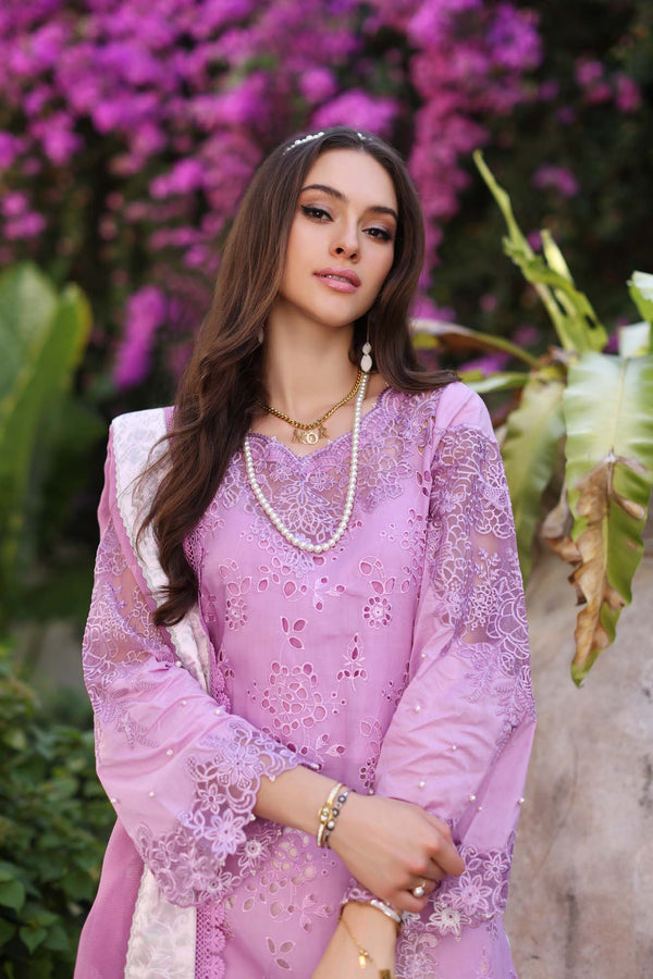 Noor by Saadia Asad | Luxury Chikankari Lawn24 | D9-A Pink - House Of Anaya