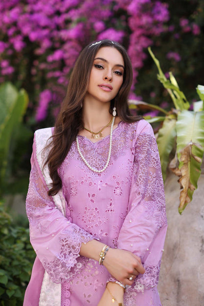 Noor by Saadia Asad | Luxury Chikankari Lawn24 | D9-A Pink - House Of Anaya