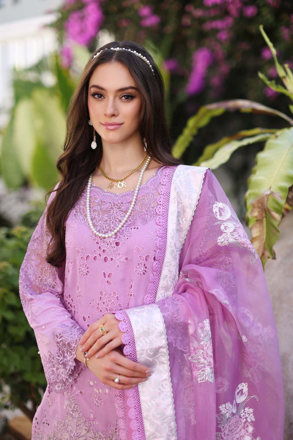 Noor by Saadia Asad | Luxury Chikankari Lawn24 | D9-A Pink - House Of Anaya