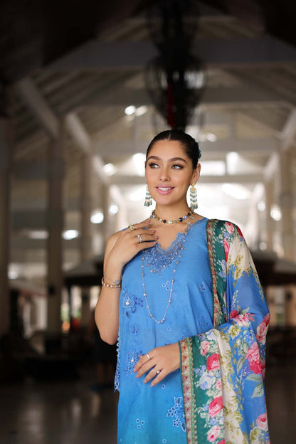 Noor by Saadia Asad | Luxury Chikankari Lawn24 | D5-B Blue Ombre - House Of Anaya