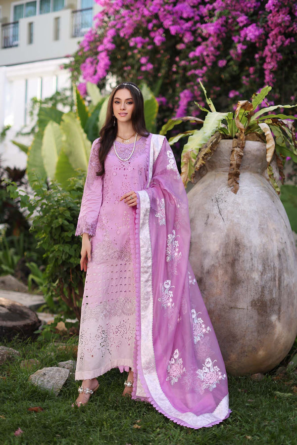 Noor by Saadia Asad | Luxury Chikankari Lawn24 | D9-A Pink - House Of Anaya