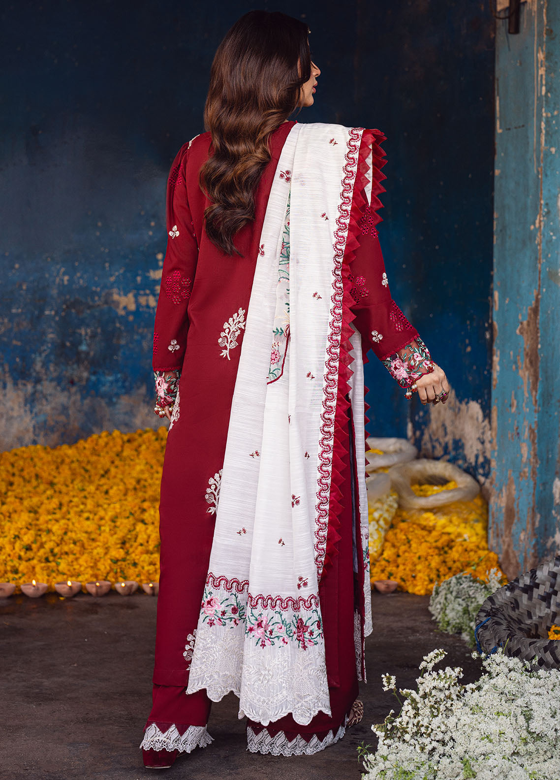 Sahane | Sahakari Chikankari Lawn Edit 24 | Gulaab - House Of Anaya