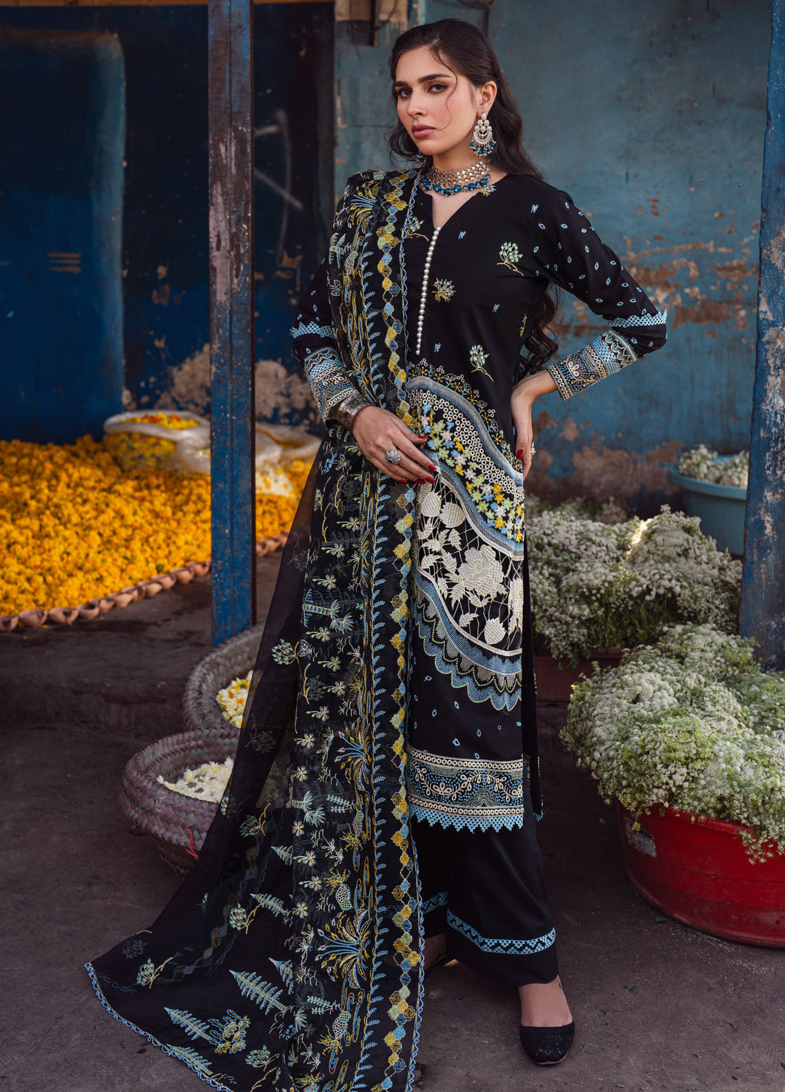 Sahane | Sahakari Chikankari Lawn Edit 24 | Kashish - House Of Anaya