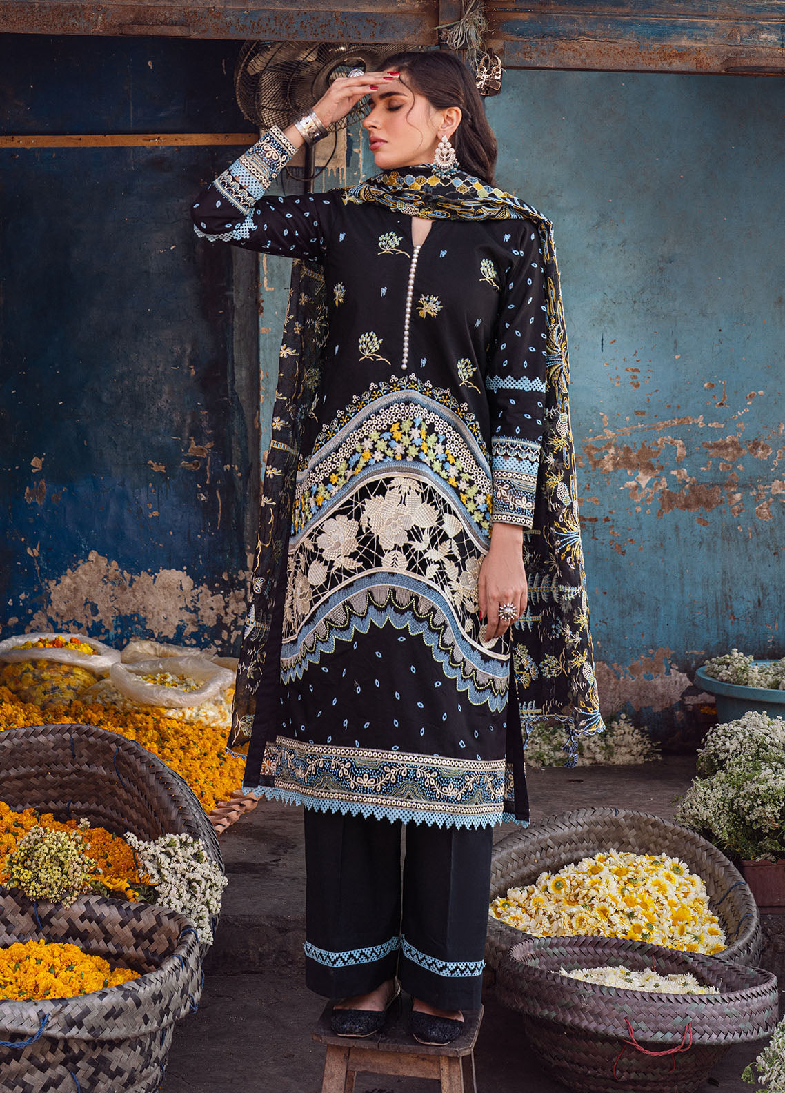 Sahane | Sahakari Chikankari Lawn Edit 24 | Kashish - House Of Anaya