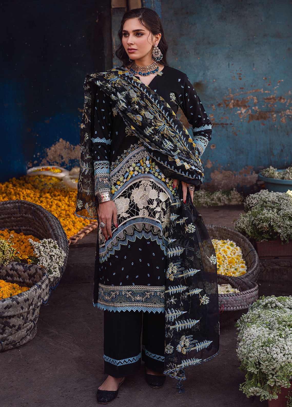 Sahane | Sahakari Chikankari Lawn Edit 24 | Kashish - House Of Anaya