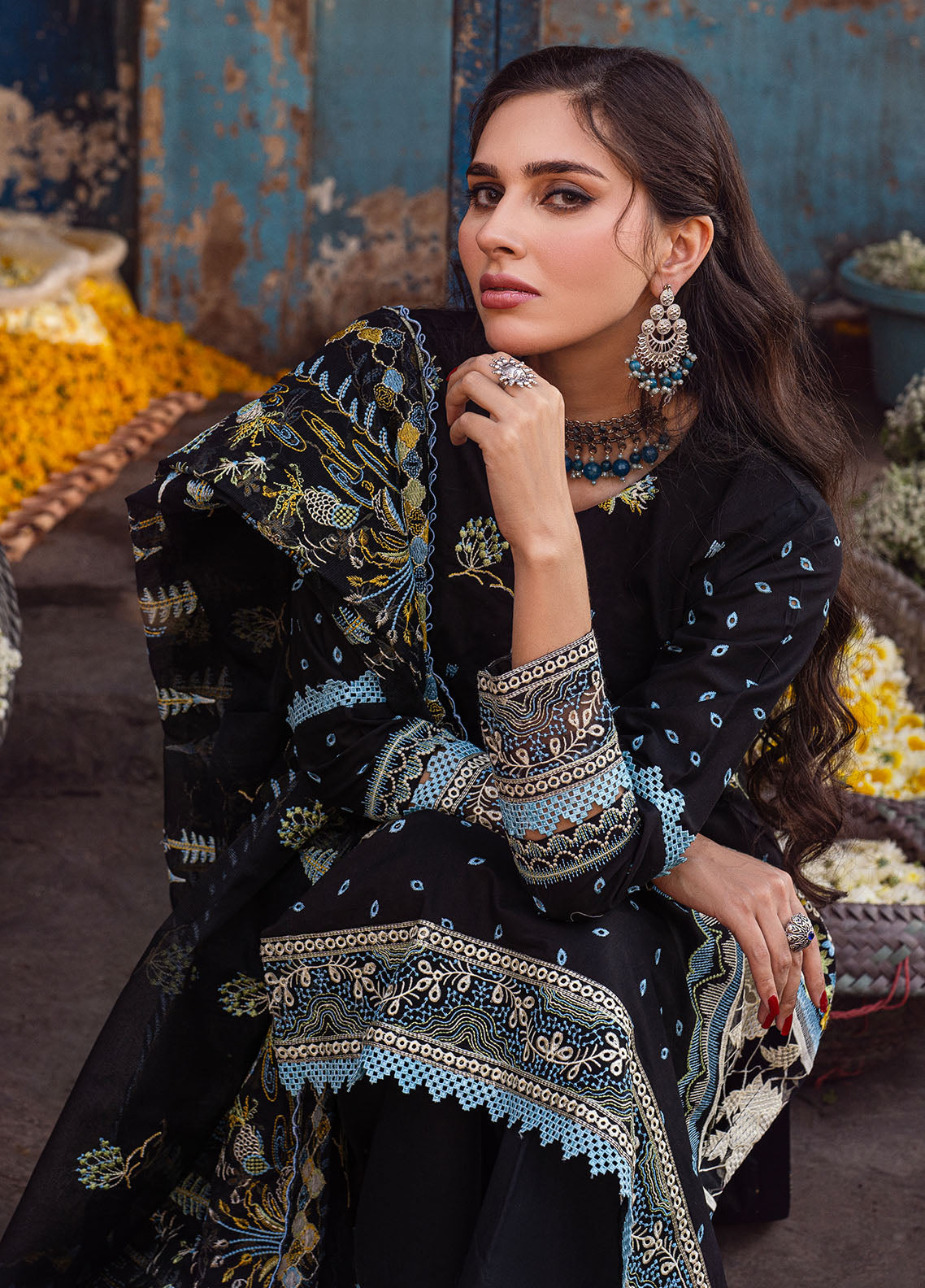 Sahane | Sahakari Chikankari Lawn Edit 24 | Kashish - House Of Anaya