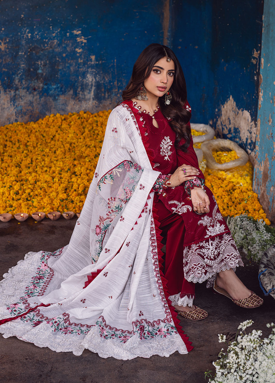 Sahane | Sahakari Chikankari Lawn Edit 24 | Gulaab - House Of Anaya