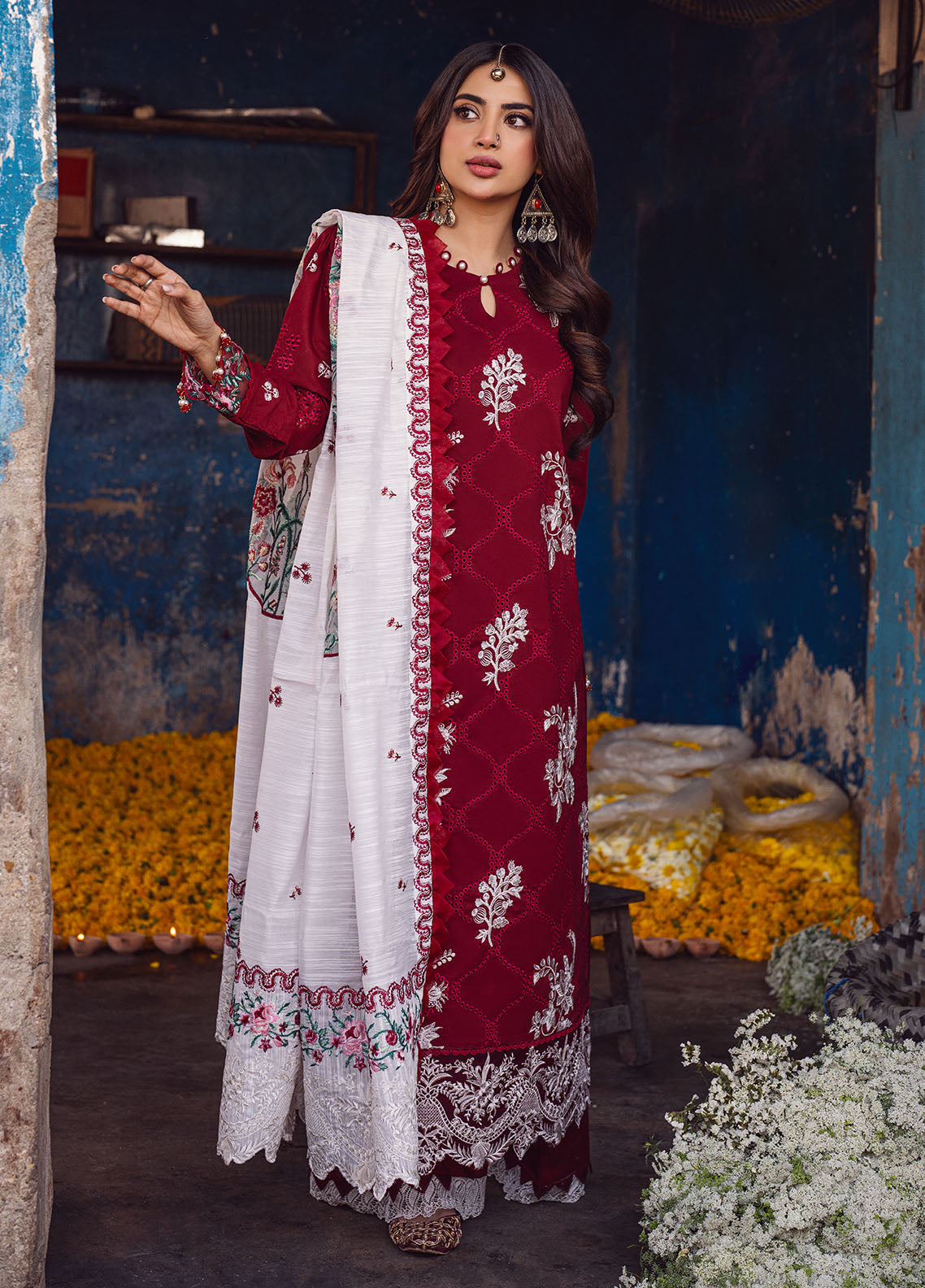 Sahane | Sahakari Chikankari Lawn Edit 24 | Gulaab - House Of Anaya